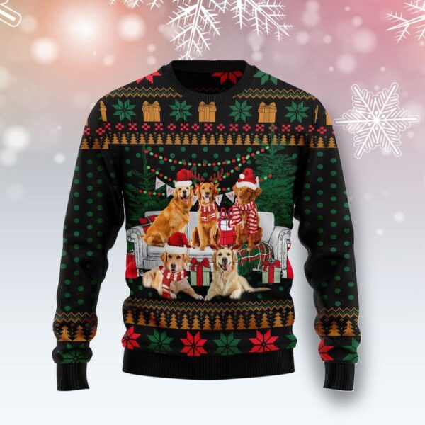 I Am Ready For Christmas Golden Retriever Ugly Christmas Sweater Animal Themed Dog Xmas Present