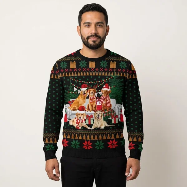 I Am Ready For Christmas Golden Retriever Ugly Christmas Sweater Animal Themed Dog Xmas Present