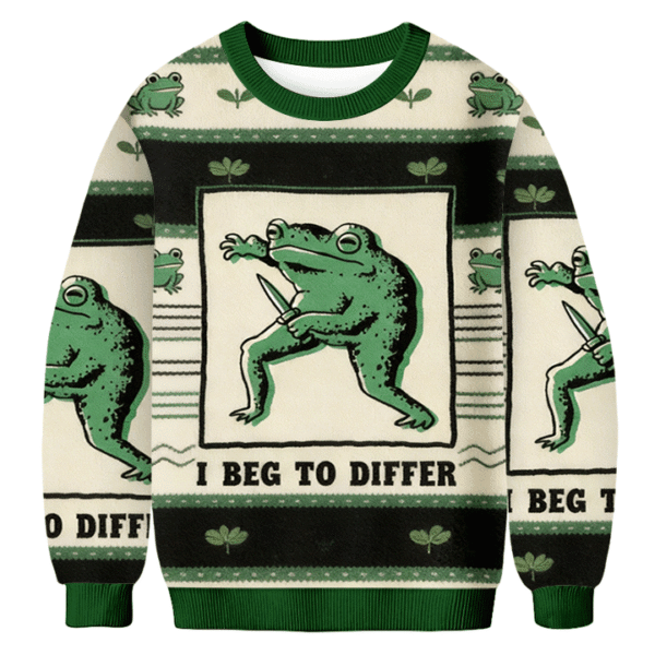 i beg to differ frog ugly sweater christmas outfits frog lover xmas gifts 6340 r1l9u.png