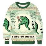 I Beg To Differ Funny Frog Christmas Ugly Sweater Winter Outfits Frog Lover Christmas Gifts AI Model Photo