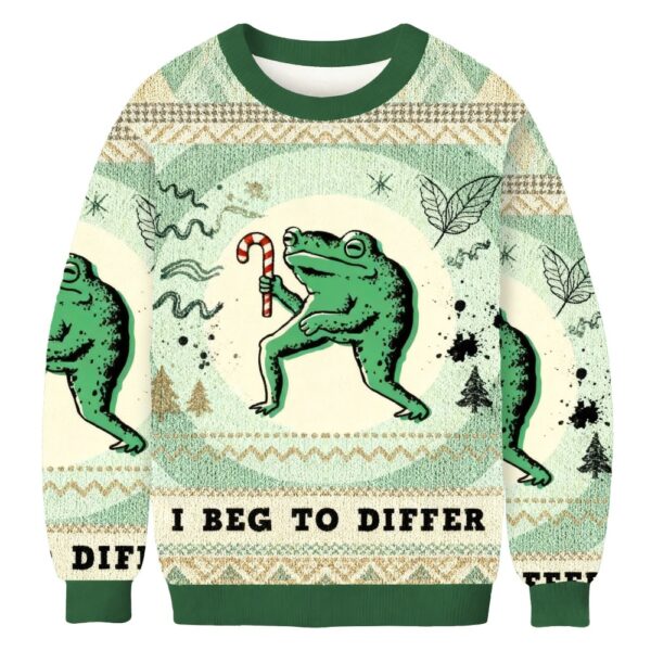 i beg to differ funny frog christmas ugly sweater winter outfits frog lover christmas gifts 1213 rgm18.jpeg