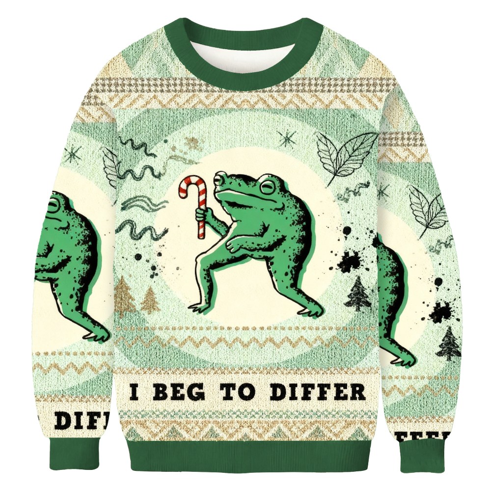 i beg to differ funny frog christmas ugly sweater winter outfits frog lover christmas gifts 1213 rgm18.jpeg i beg to differ funny frog christmas ugly sweater winter outfits frog lover christmas gifts 1213 rgm18.jpeg
