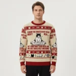 I Know The Voices In My Head Aren’t Real Cat Ugly Sweater Holiday Clothing Bookish Gifts AI Model Photo