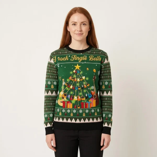 I Rock Jingle Bells Ugly Christmas Sweater Xmas Clothing Unique Christmas Gifts