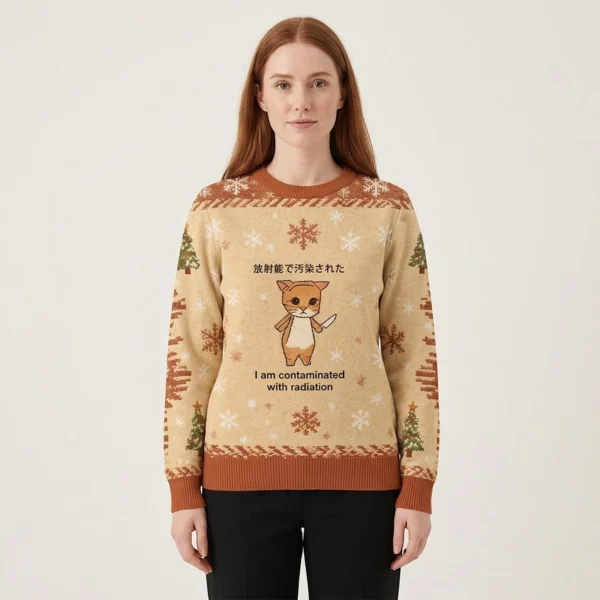 Kitten Contaminated By Radiation Christmas Ugly Sweater Christmas Ideas For Mom AI Model Photo