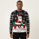 Lalala Flossing Santa Claus Ugly Christmas Sweater Santa Claus Themed Christmas Gift ForMen