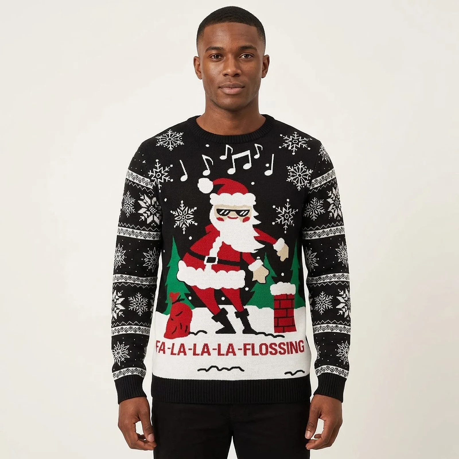 Lalala Flossing Santa Claus Ugly Christmas Sweater Santa Claus Themed Christmas Gift ForMen Lalala Flossing Santa Claus Ugly Christmas Sweater Santa Claus Themed Christmas Gift ForMen