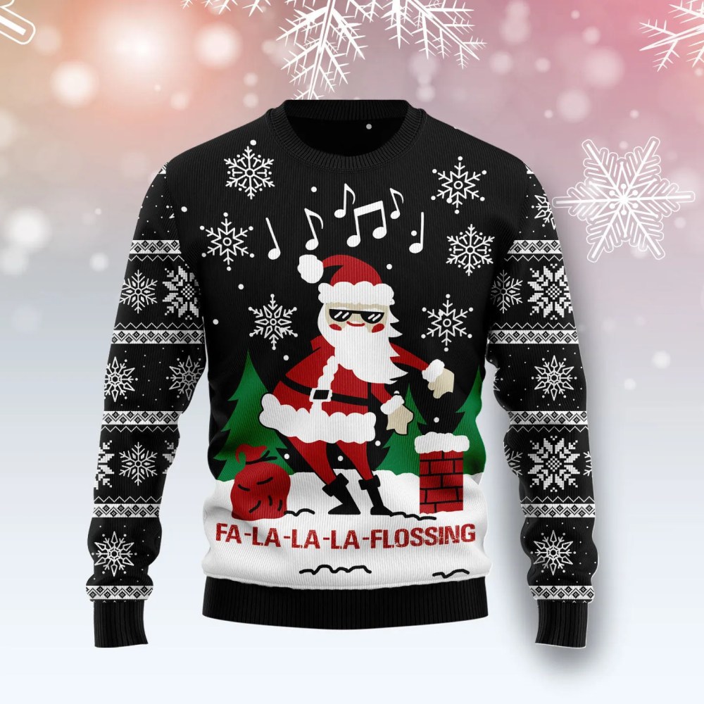 Lalala Flossing Santa Claus Ugly Christmas Sweater Santa Claus Themed Christmas Gift ForMen Lalala Flossing Santa Claus Ugly Christmas Sweater Santa Claus Themed Christmas Gift ForMen