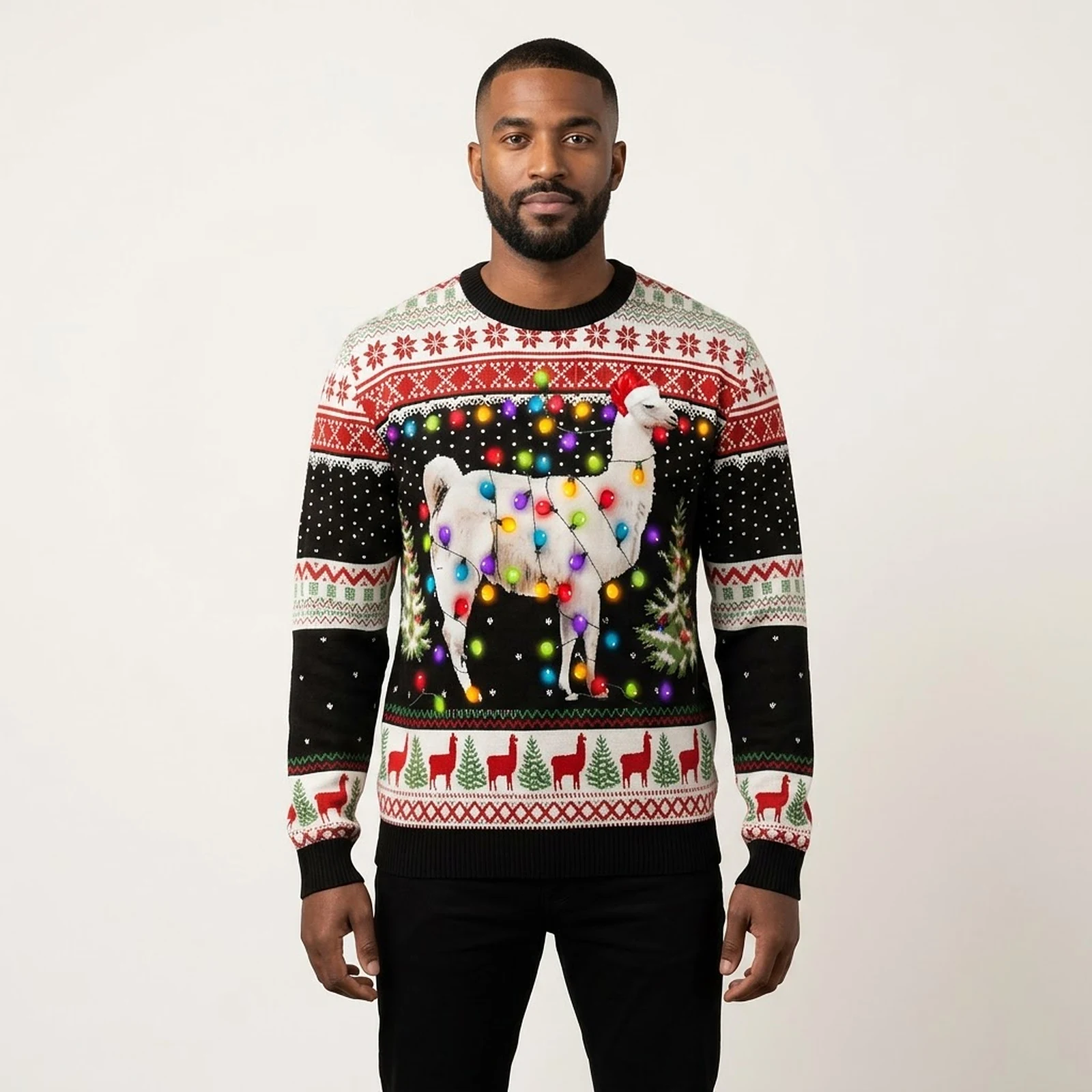 Llama Christmas Lights Ugly Christmas Sweater Animal Themed Xmas Gift ForLlama Lovers Llama Christmas Lights Ugly Christmas Sweater Animal Themed Xmas Gift ForLlama Lovers
