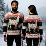 Llama Christmas Lights Ugly Christmas Sweater Animal Themed Xmas Gift ForLlama Lovers