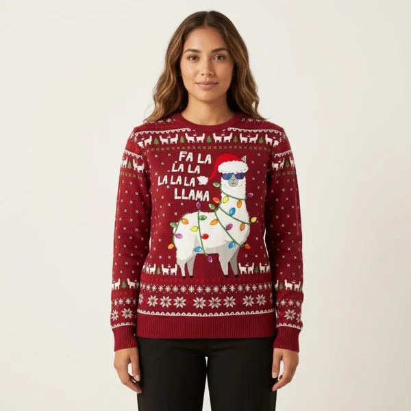 Llama Ugly Christmas Sweater Animal Themed Funny Christmas Sweater Gift ForPet Lovers