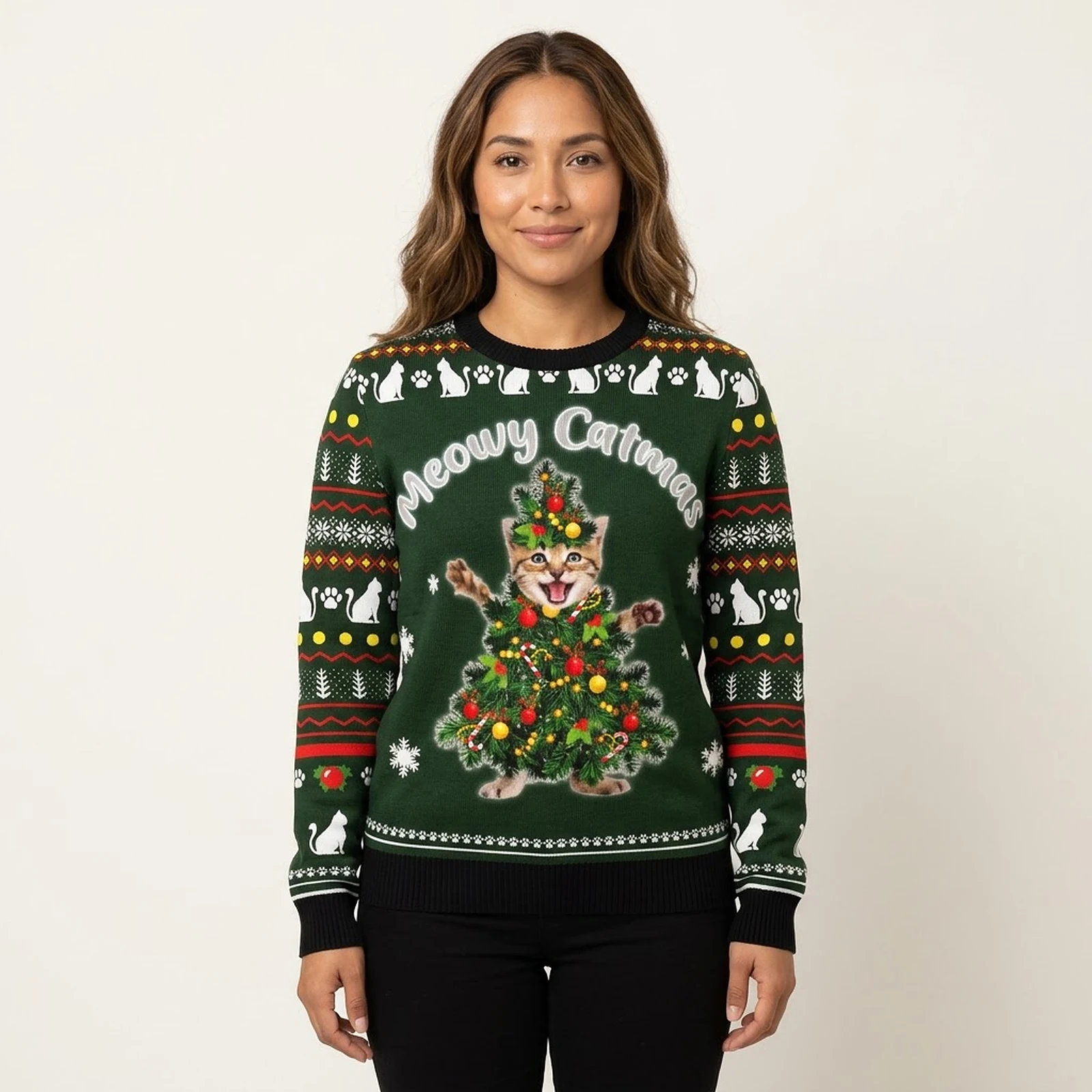 Meowy Catmas Ugly Christmas Sweater Winter Clothing Kitty Lover Christmas Gifts Meowy Catmas Ugly Christmas Sweater Winter Clothing Kitty Lover Christmas Gifts