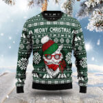 Meowy Christmas Ugly Xmas Sweaters Funny Xmas Apparel Christmas Presents For Cat Lovers