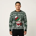 Meowy Christmas Ugly Xmas Sweaters Funny Xmas Apparel Christmas Presents For Cat Lovers