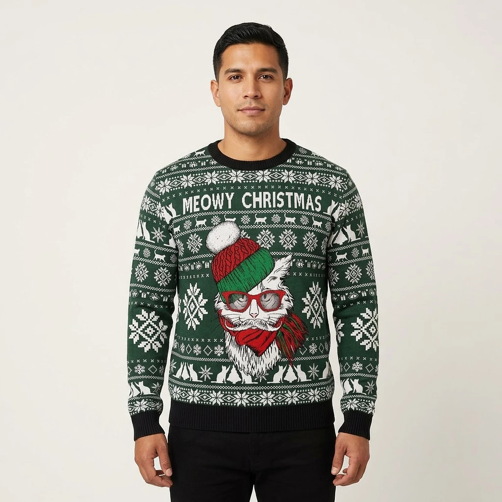 Meowy Christmas Ugly Xmas Sweaters Funny Xmas Apparel Christmas Presents For Cat Lovers Meowy Christmas Ugly Xmas Sweaters Funny Xmas Apparel Christmas Presents For Cat Lovers