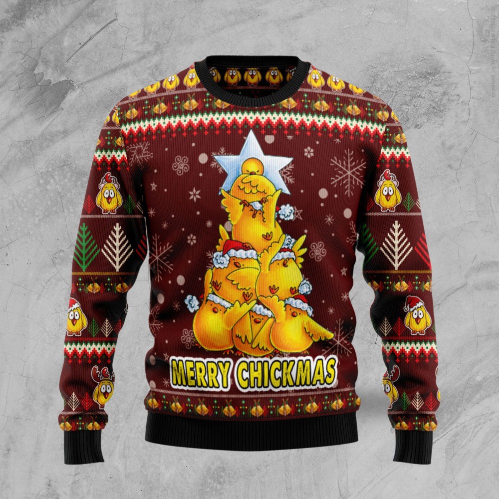 Merry Chickmas Ugly Christmas Sweater Animal Clothing Funny Chicken Gifts Merry Chickmas Ugly Christmas Sweater Animal Clothing Funny Chicken Gifts