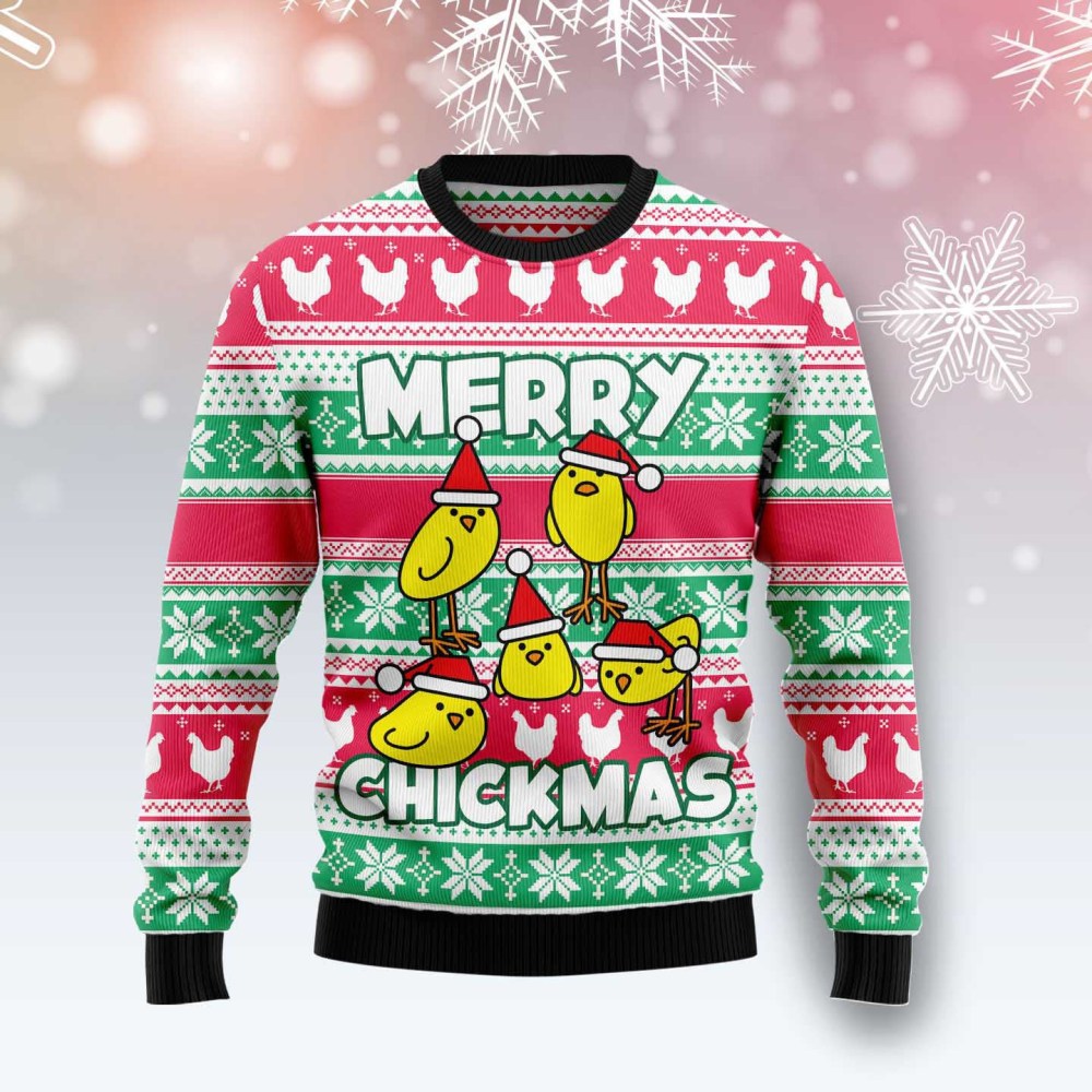Merry Chickmas Ugly Christmas Sweater Funny Animal Sweater Funny Chicken Gifts Merry Chickmas Ugly Christmas Sweater Funny Animal Sweater Funny Chicken Gifts