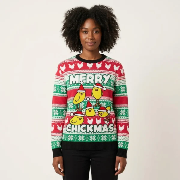 Merry Chickmas Ugly Christmas Sweater Funny Animal Sweater Funny Chicken Gifts