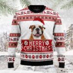 Merry Christmas Bulldog Ugly Christmas Sweater Holiday Apparel Dog Xmas Presents