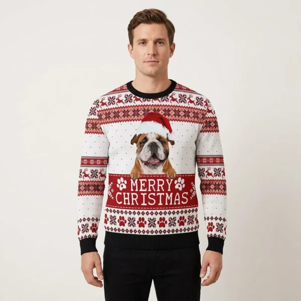 Merry Christmas Bulldog Ugly Christmas Sweater Holiday Apparel Dog Xmas Presents