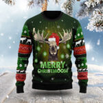 Merry Christmoose Ugly Christmas Sweater Wildlife Clothing Christmas Gift ForMoose Lovers