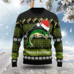 Merry Fishmas Ugly Christmas Sweater Holiday Clothing Christmas Gift ForFishing Lovers