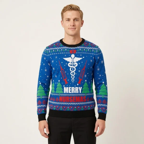 Merry Nursemas Ugly Christmas Sweater Holiday Apparel Xmas Gift ForNurse