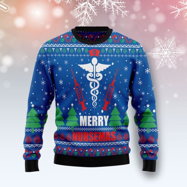 Merry Nursemas Ugly Christmas Sweater Holiday Apparel Xmas Gift ForNurse