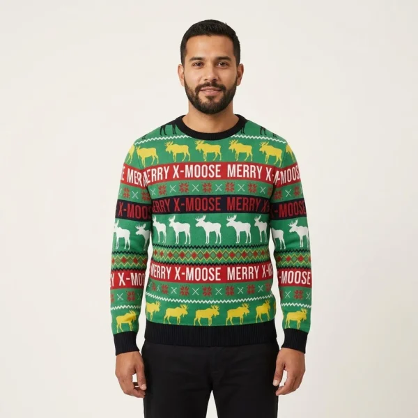 Merry X Moose Ugly Christmas Sweater Animal Sweater Christmas Gift ForMoose Lovers