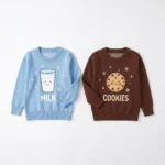 Milk & Cookies Matching Couple Christmas Sweaters worn at Christmas