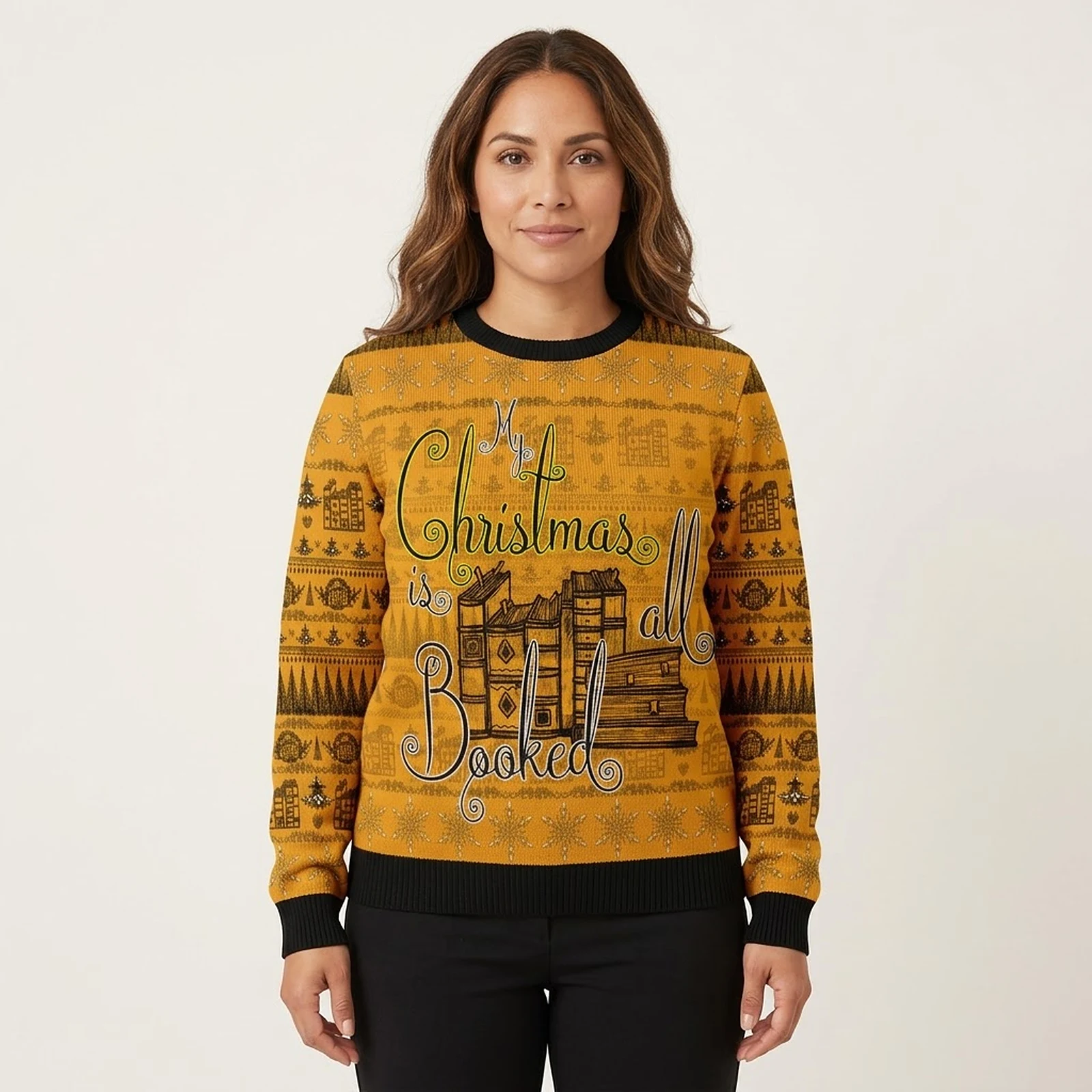 My Christmas Is All Booked Ugly Christmas Sweater Festive Clothing Christmas Gift ForBookish My Christmas Is All Booked Ugly Christmas Sweater Festive Clothing Christmas Gift ForBookish