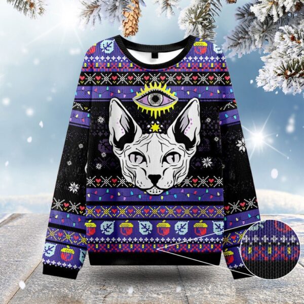Mystical Cat Ugly Christmas Sweatshirts Nice Christmas Sweaters Gift Ideas For Cat Lovers