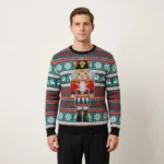 Nutcracker And Drum Ugly Christmas Sweater Holiday Apparel Xmas Gift ForMen AI Model Photo