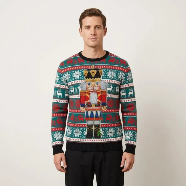 Nutcracker And Drum Ugly Christmas Sweater Holiday Apparel Xmas Gift ForMen