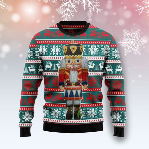 Nutcracker And Drum Ugly Christmas Sweater Holiday Apparel Xmas Gift ForMen