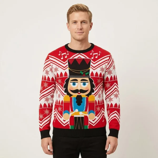 Nutcracker With Drum Ugly Christmas Sweater Winter Clothing Christmas Gift ForHim