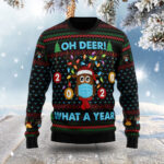 Oh Deer What A Year Ugly Christmas Sweater Holiday Clothing Xmas Gift ForDeer Lovers
