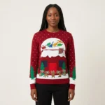 Oh What Fun It Is To Ride Dinosaur Sleigh Womens Ugly Sweater Cute Christmas Sweatshirt for Holiday Spirit