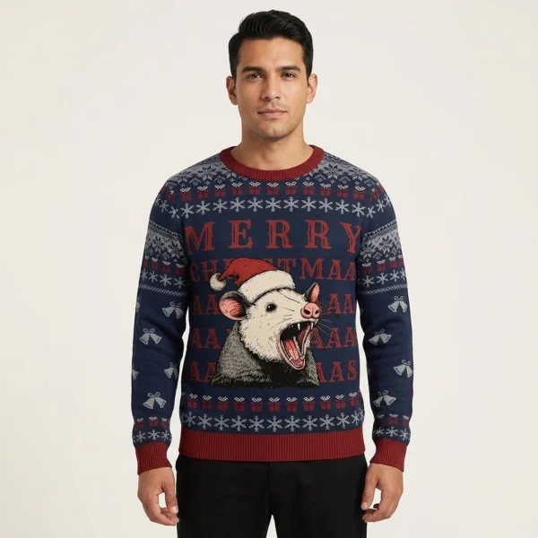 Opossum Christmas Ugly Sweater Animal Themed Funny Holiday Outfits Christmas Gift Ideas