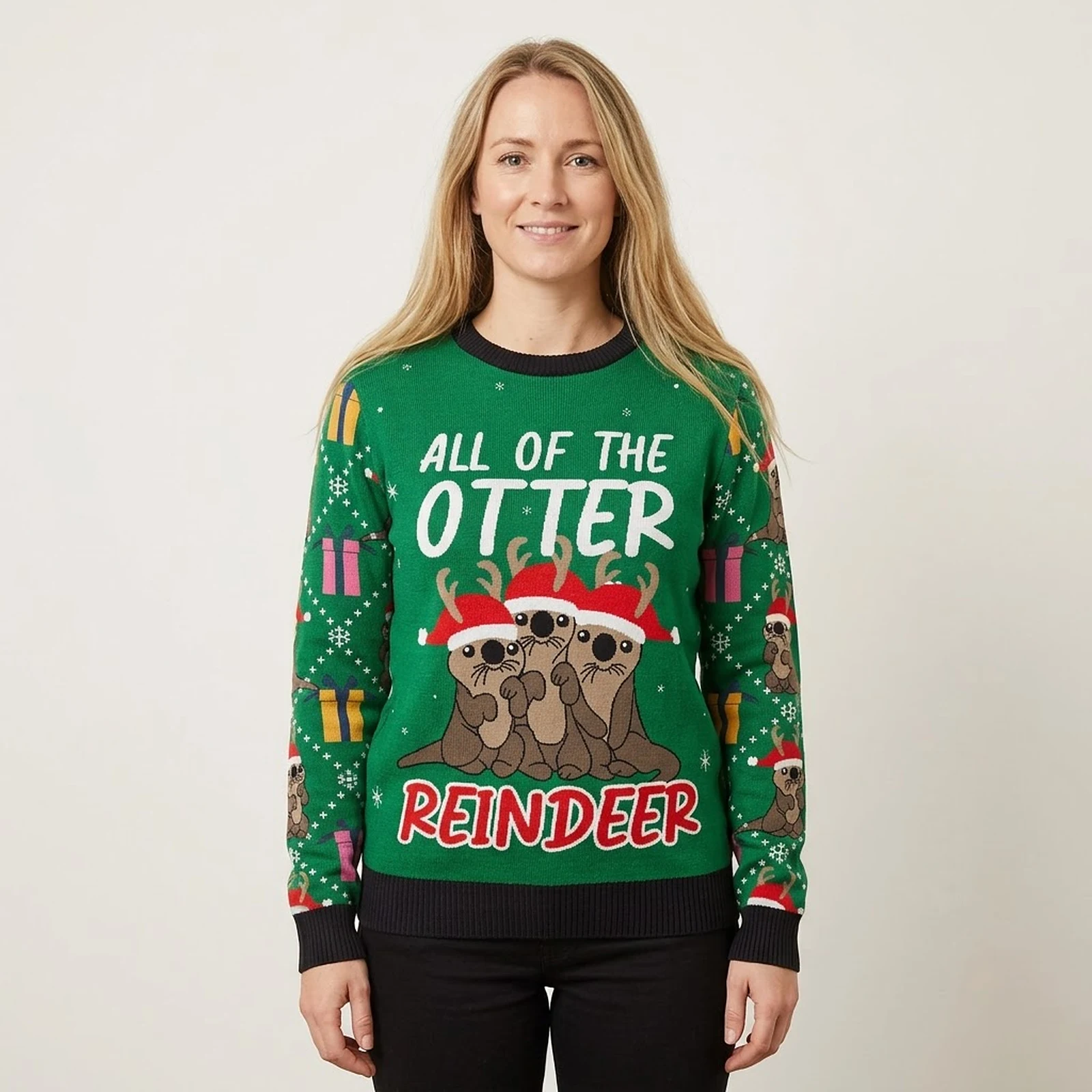 Otter Reindeer Ugly Christmas Sweater Animal Clothing Xmas Gift ForOtter Lovers Otter Reindeer Ugly Christmas Sweater Animal Clothing Xmas Gift ForOtter Lovers