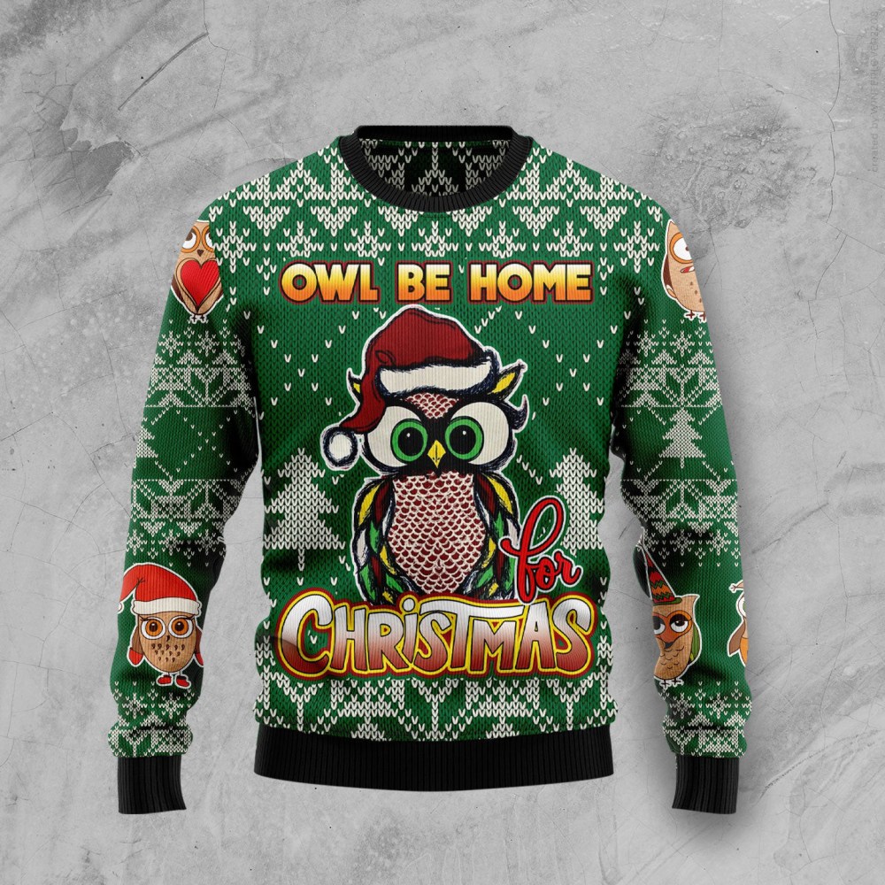 Owl Be Home Ugly Christmas Sweater Winter Clothing Winter Clothing Christmas Gift ForOwl Lovers Owl Be Home Ugly Christmas Sweater Winter Clothing Winter Clothing Christmas Gift ForOwl Lovers
