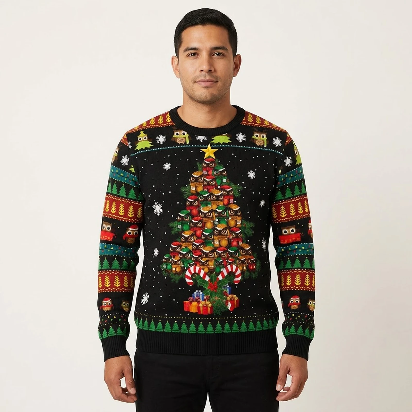 Owl Xmas Tree Ugly Christmas Sweater Animal Themed Christmas Gift ForAnimals Owl Xmas Tree Ugly Christmas Sweater Animal Themed Christmas Gift ForAnimals