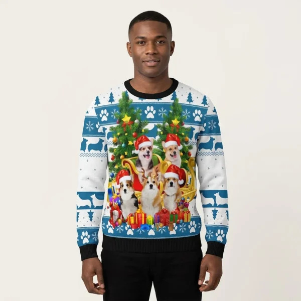 Pembroke Welsh Corgi Greeting Ugly Christmas Sweater Winter Clothing Gift ForCorgi Owners