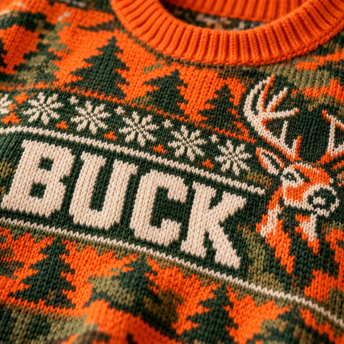 Personalized Hunting Camo Ugly Christmas Sweater With Name knit detail Personalized Hunting Camo Ugly Christmas Sweater With Name knit detail