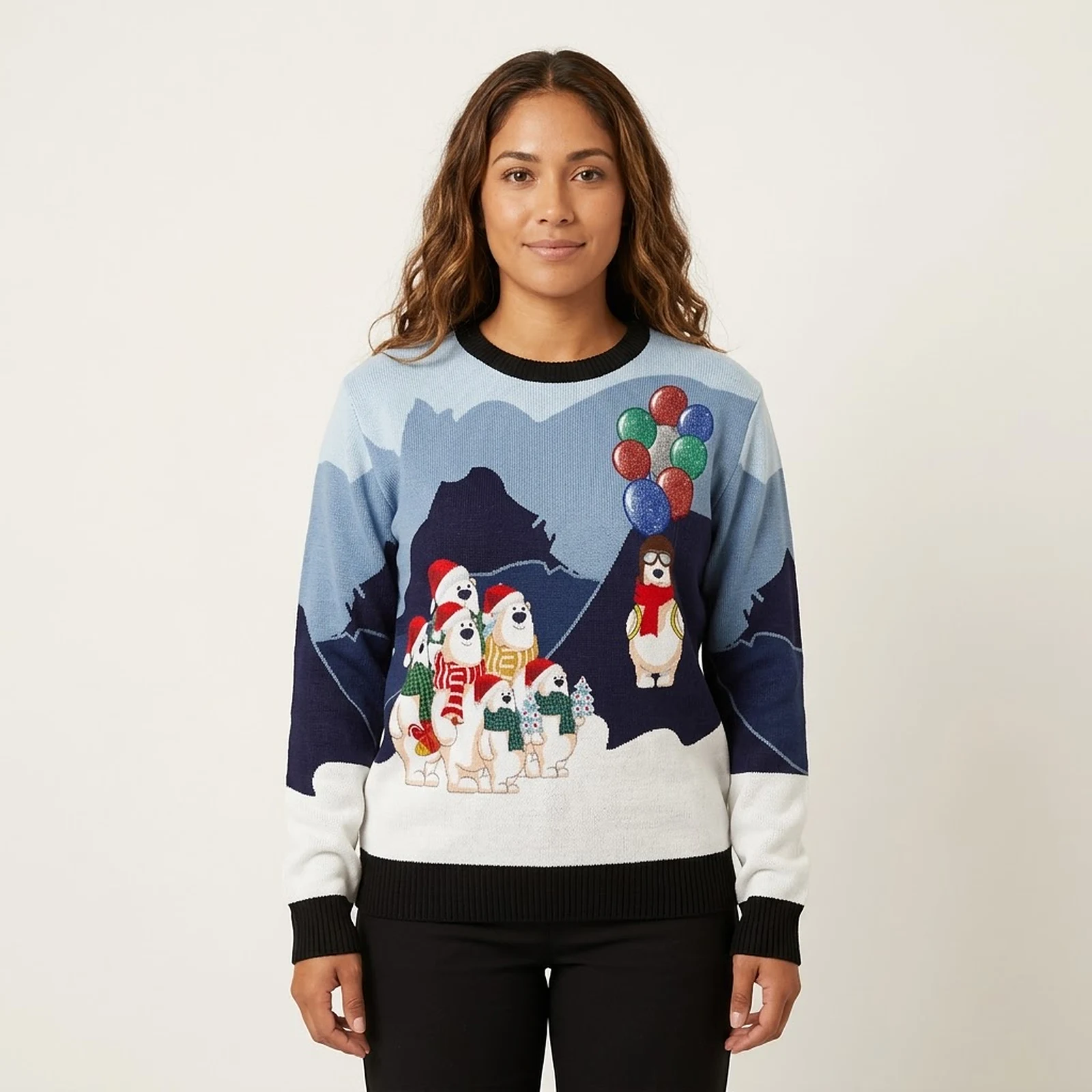 Polar Bear Balloon Ugly Christmas Sweater Funny Animal Sweater Christmas Gift ForHer Polar Bear Balloon Ugly Christmas Sweater Funny Animal Sweater Christmas Gift ForHer