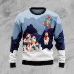 Polar Bear Balloon Ugly Christmas Sweater Funny Animal Sweater Christmas Gift ForHer