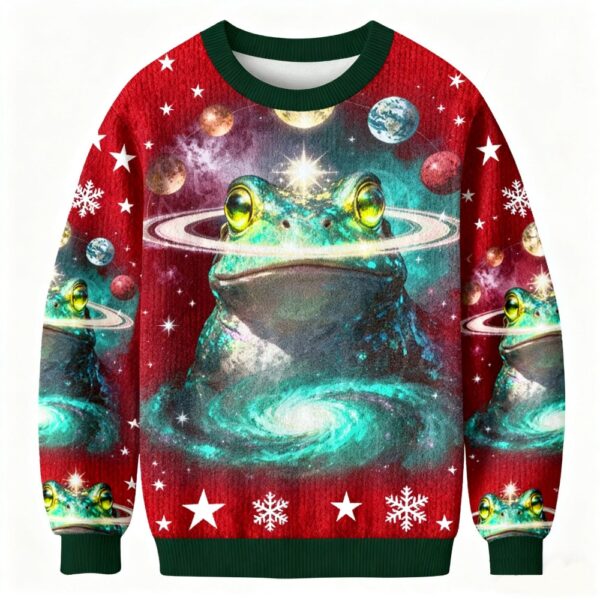 psychedelic cosmic frog christmas ugly sweater xmas clothing frog lover christmas gifts 9198 3xelh.jpeg