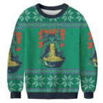 Ramen Loving Cat Christmas Ugly Sweater Animal Themed Christmas Apparel Cat Lover Xmas Gifts AI Model Photo