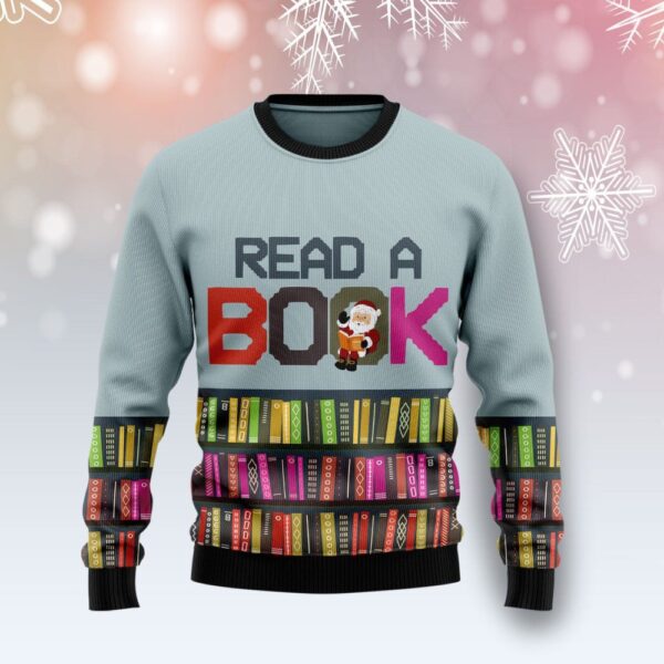 Read A Book Ugly Christmas Sweater Bookish Christmas Sweater Best Gift ForBookworm