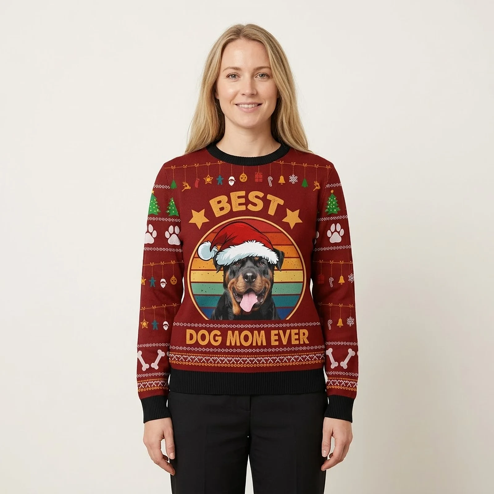 Rottweiler Best Dog Mom Ever Ugly Christmas Sweater Dog Themed Christmas Gift Ideas Rottweiler Best Dog Mom Ever Ugly Christmas Sweater Dog Themed Christmas Gift Ideas